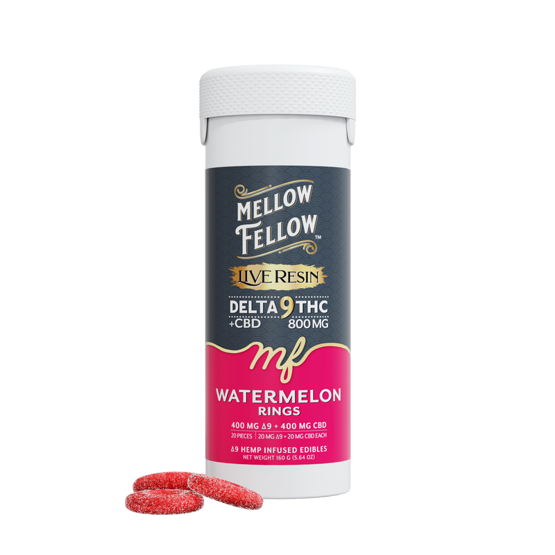 Mellow Fellow - Live Resin 800mg D9 Rings — Watermelon 20ct