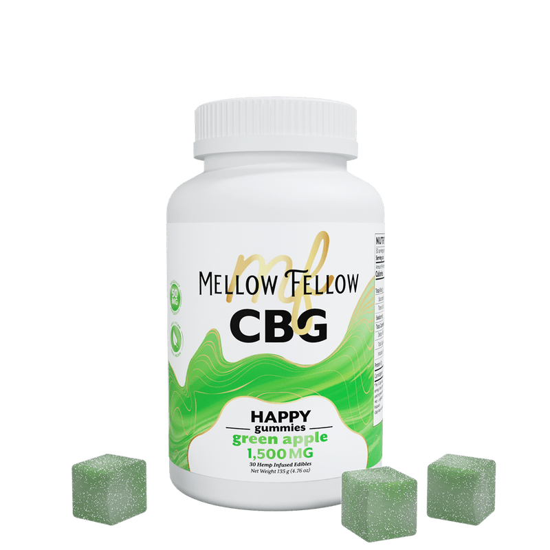 Mellow Fellow - 50mg Isolate Gummies — CBG - Green Apple 30ct