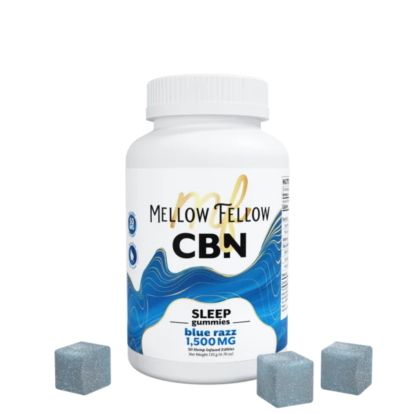 Mellow Fellow - 50mg Isolate Gummies — CBN - Blue Razz 30ct