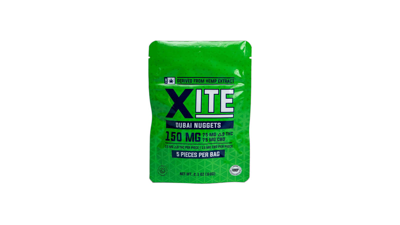 Xite - 15mg D9: 15mg CBD Minis — Dubai 5ct — package on white