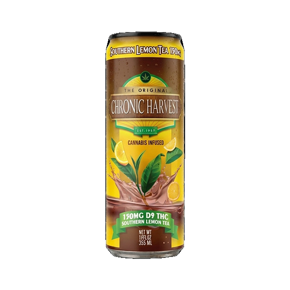 Chronic Harvest - 150mg D9 Tea — Southern Lemon — approved package on white