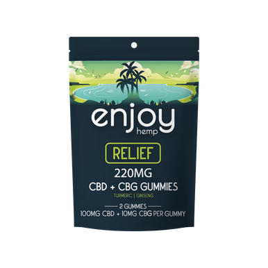 Enjoy Hemp Relief CBD and CBG gummies — two-count pouch