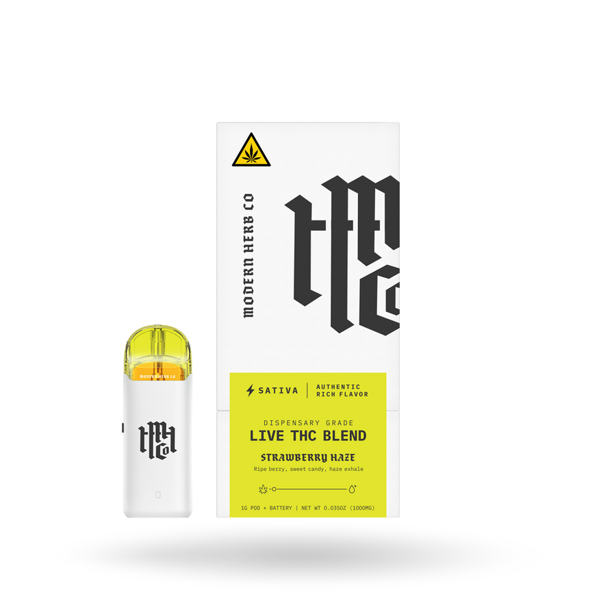 Live THC Pod Starter Kit: Strawberry Haze (Sativa), 1g