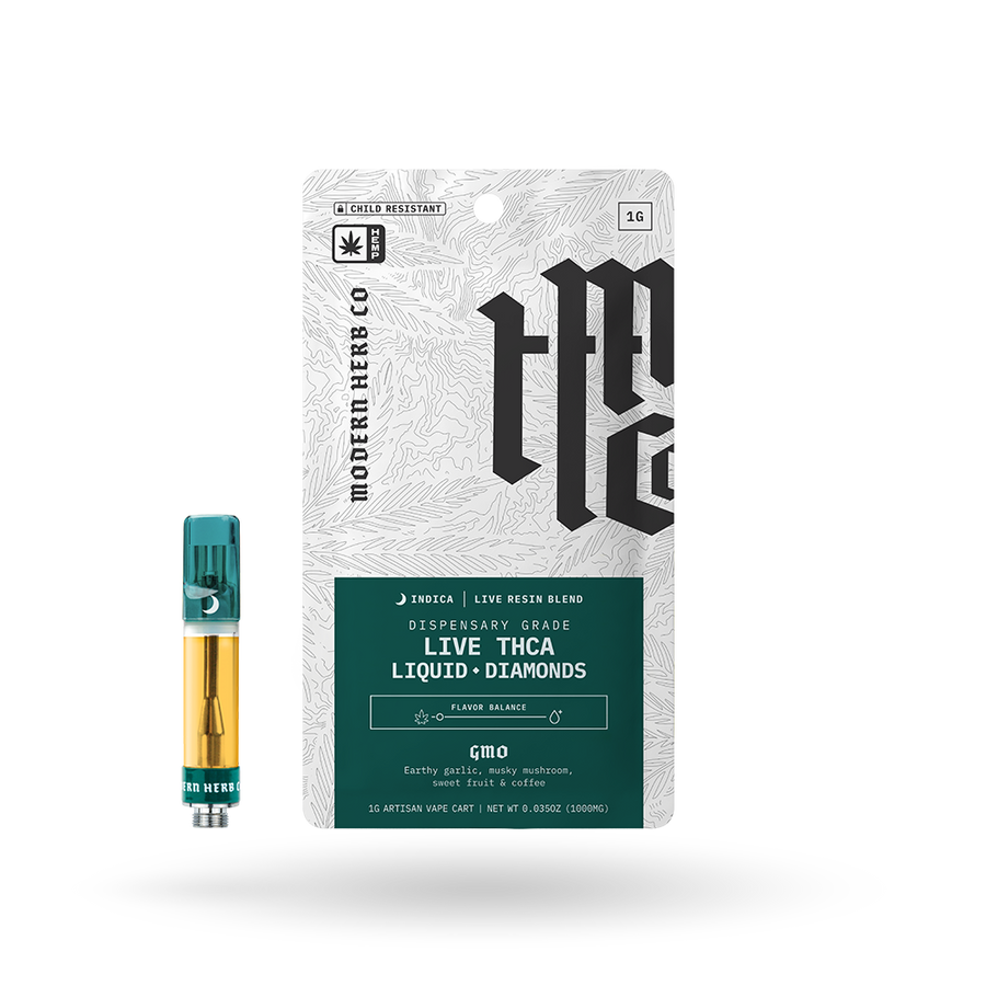 THCa Vape Cartridge Live Resin Liquid Diamonds: GMO (Indica) - 1g