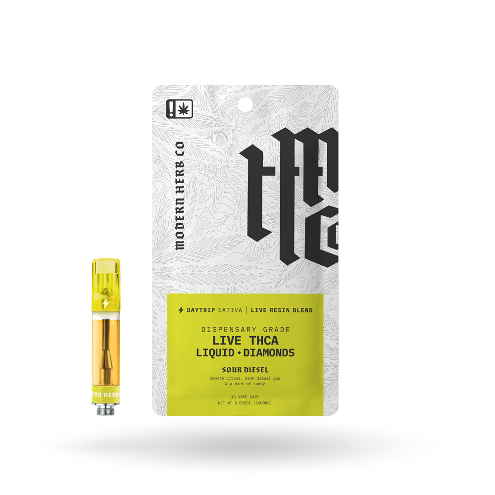 THCa Vape Cartridge Live Resin Liquid Diamonds: Sour Diesel (Sativa) - 1g