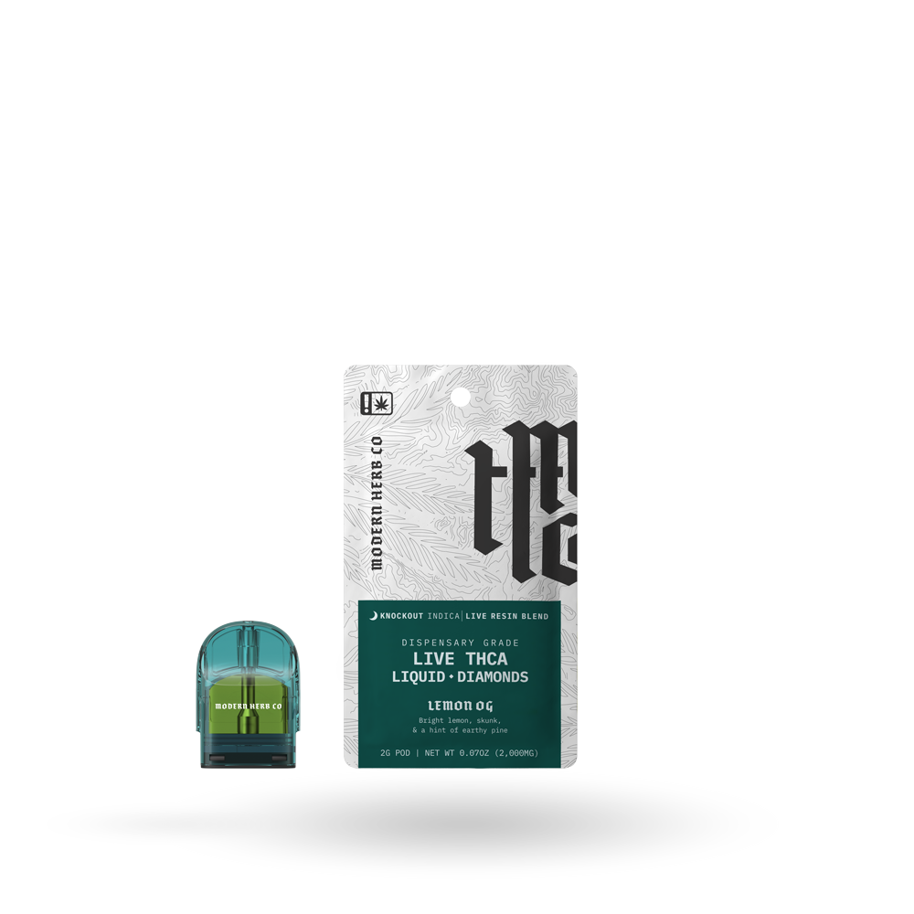 THCa Pod Refill Live Resin Liquid Diamonds: Lemon OG (Indica) - 2g
