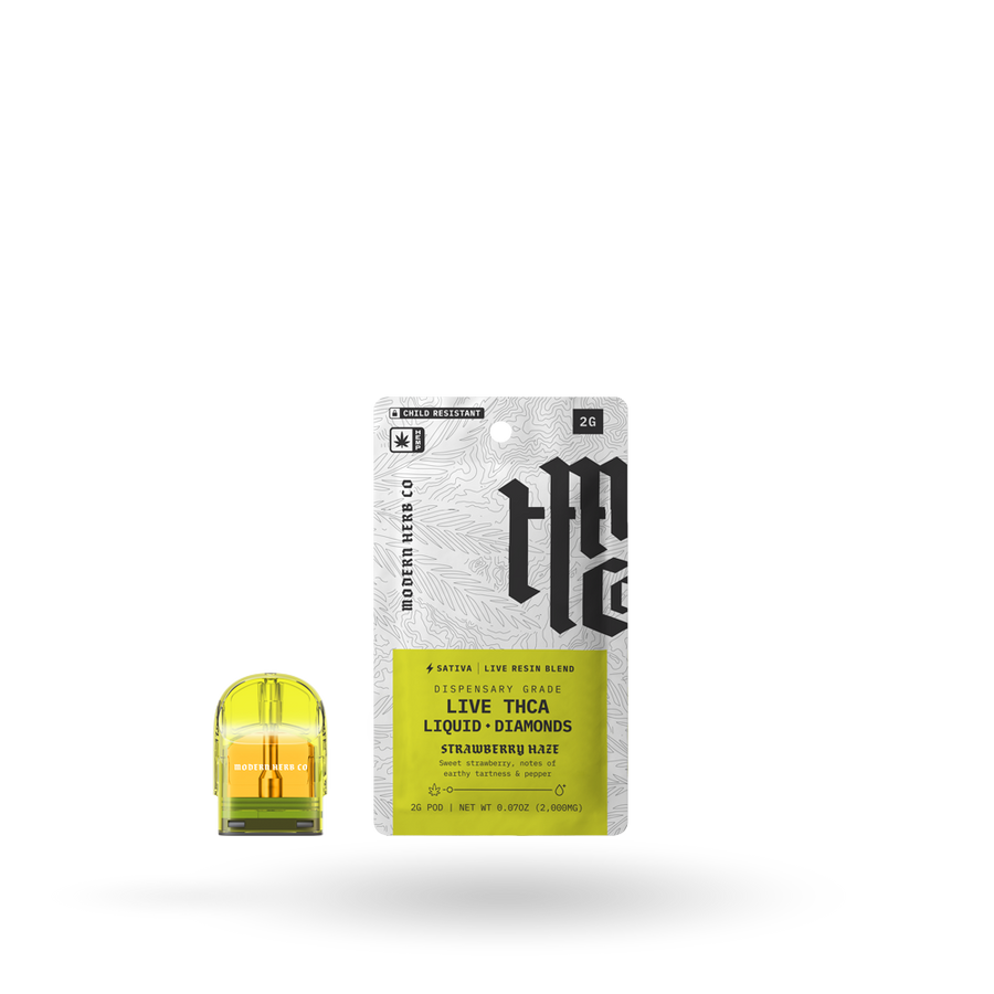THCa Pod Refill Live Resin Liquid Diamonds: Strawberry Haze (Sativa) - 2g
