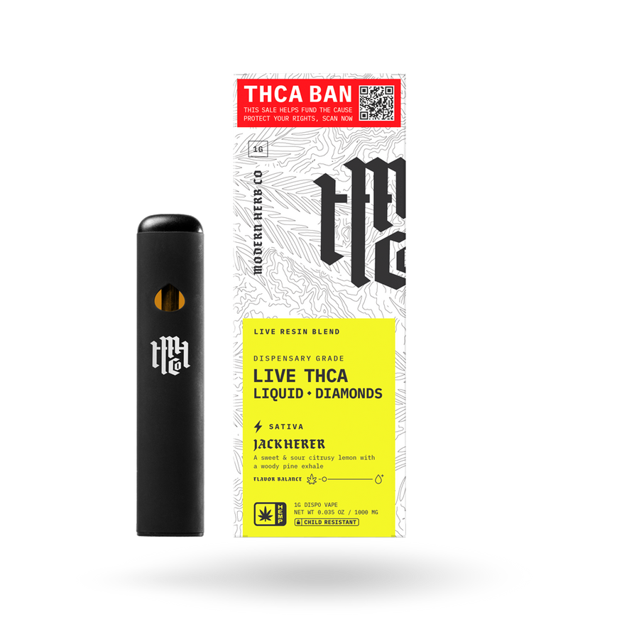 THCa Disposable Live Resin Liquid Diamonds: Jack Herer (Sativa) - 1g