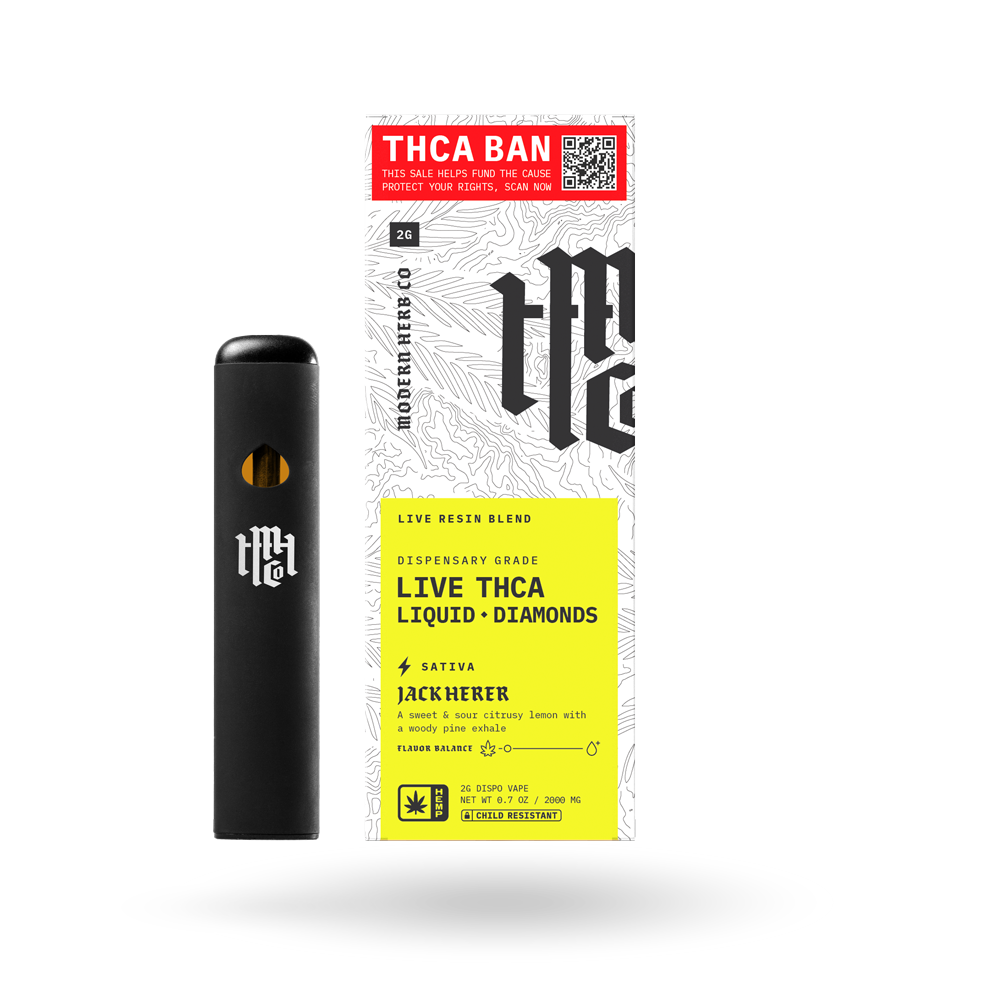THCa Disposable Live Resin Liquid Diamonds: Jack Herer (Sativa) - 2g