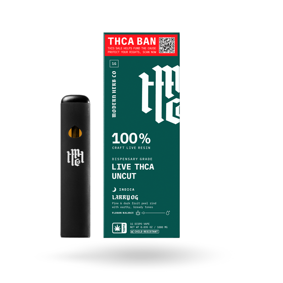 THCa Live Resin Disposable Uncut: Larry OG (Indica) - 1g