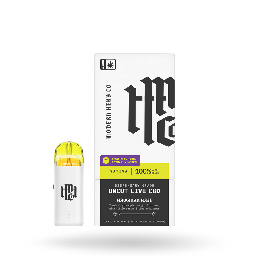 Live CBD Uncut Pod Starter Kit: Hawaiian Haze (Sativa) 1g