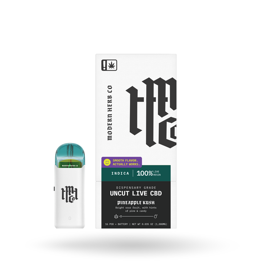 Live CBD Uncut Pod Starter Kit: Pineapple Kush (Indica) 1g