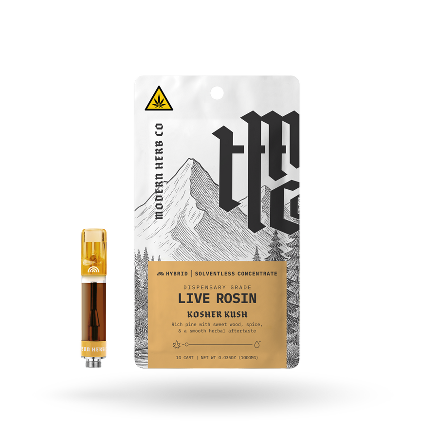THCa Rosin Vape Cartridge: Kosher Kush (Hybrid), 1g