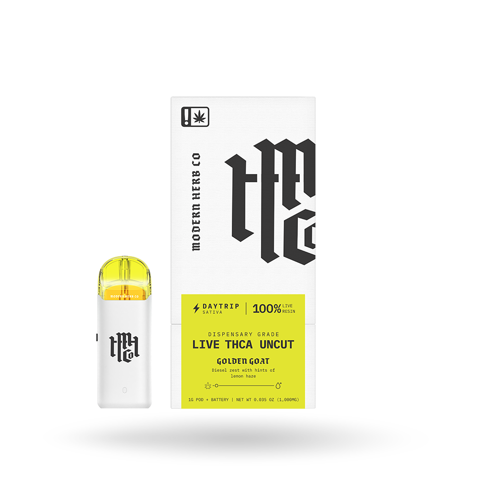 THCa Live Resin Uncut Pod Kit: Sativa, Golden Goat, 1g