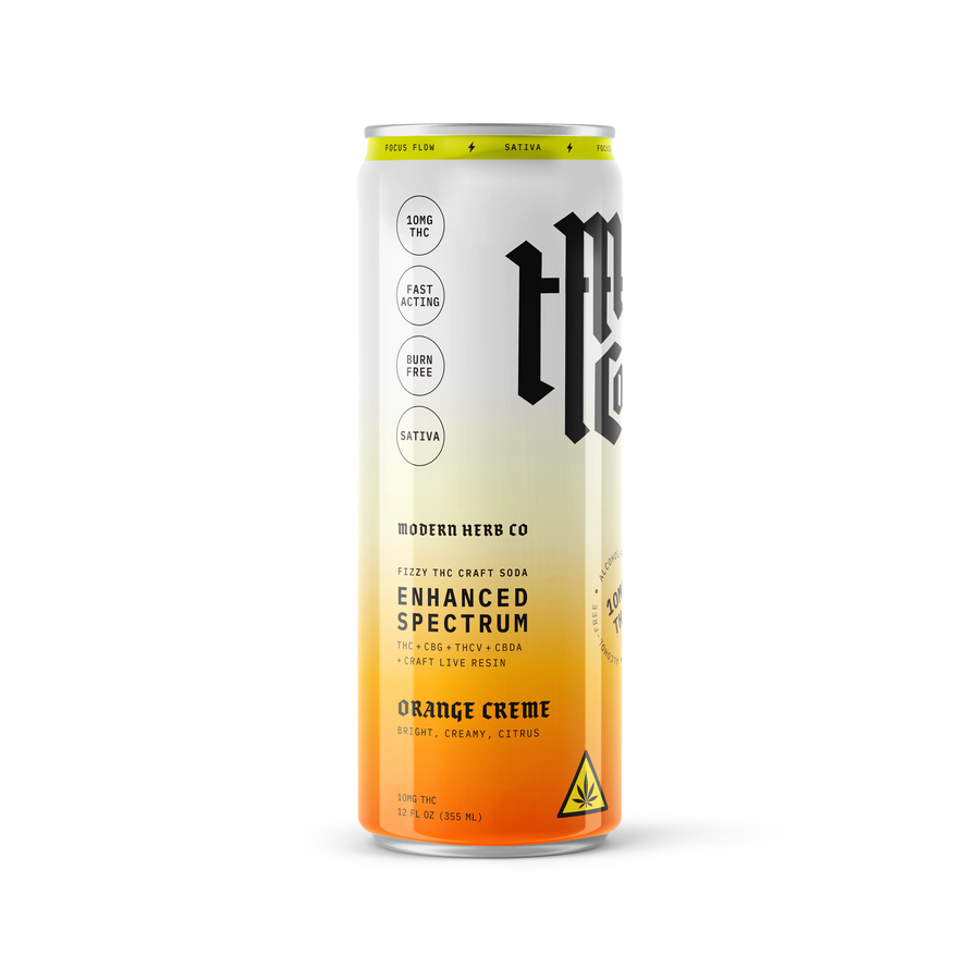Enhanced Spectrum THC Craft Soda: Orange Creme (Sativa) 12oz - 4pk