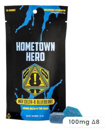 Hometown Hero - Max D8 100mg Gummies
