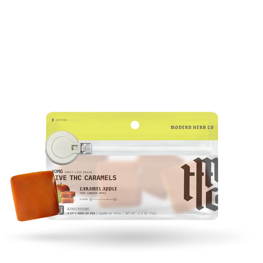 Live THC Caramel: Caramel Apple (Sativa), 4ct