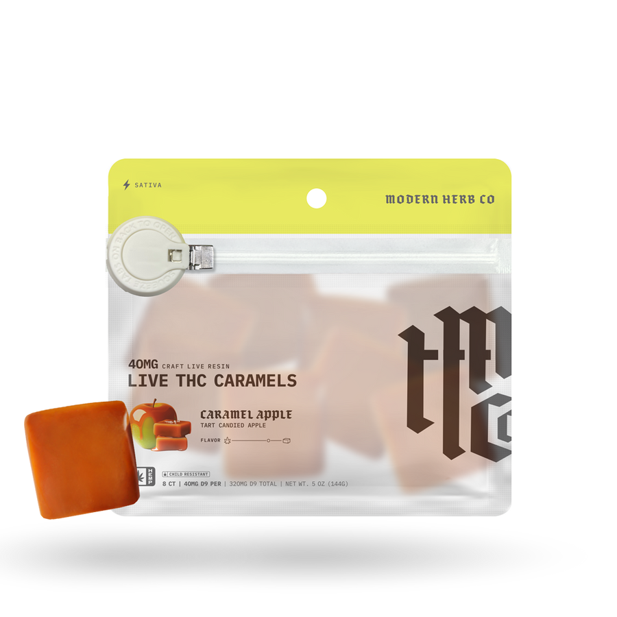Live THC Caramel: Caramel Apple (Sativa), 8ct