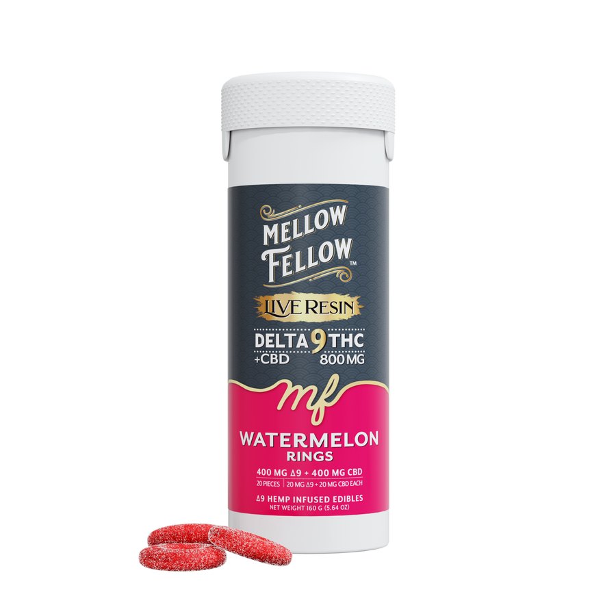 Mellow Fellow - Live Resin 800mg D9 Rings — Watermelon 20ct