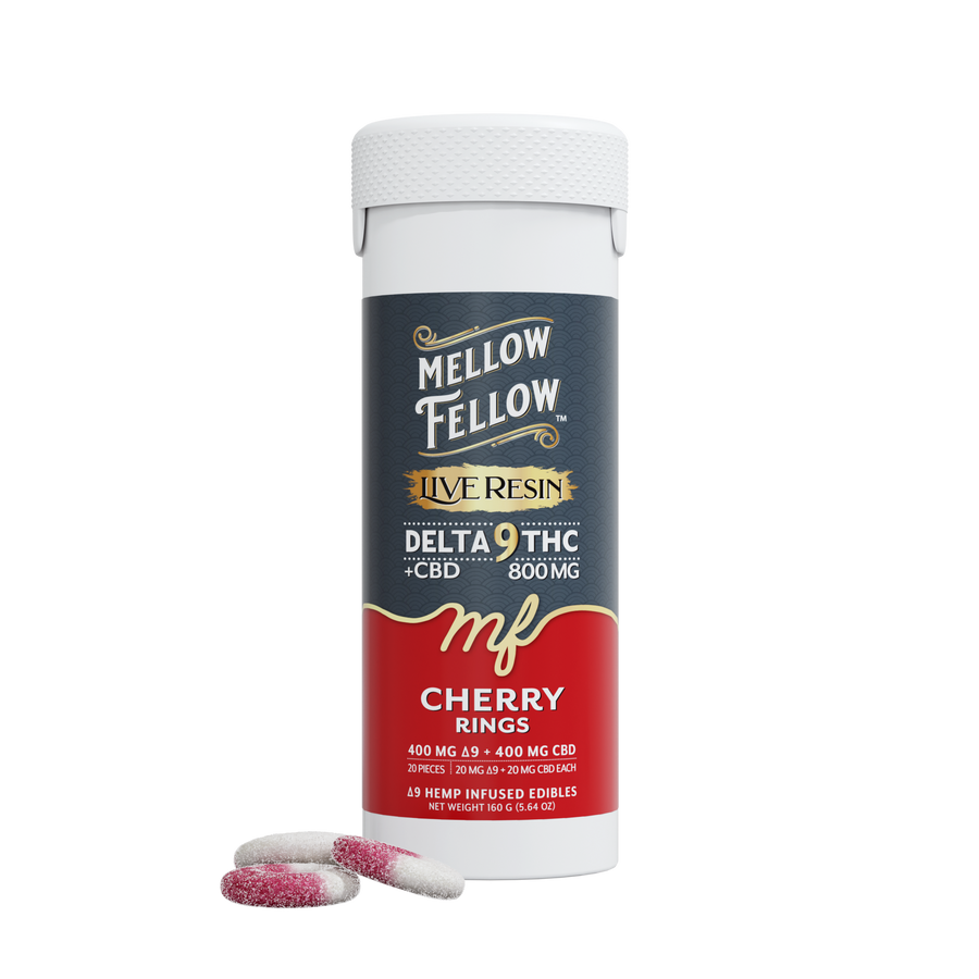 Mellow Fellow - Live Resin 800mg D9 Rings — Cherry 20ct