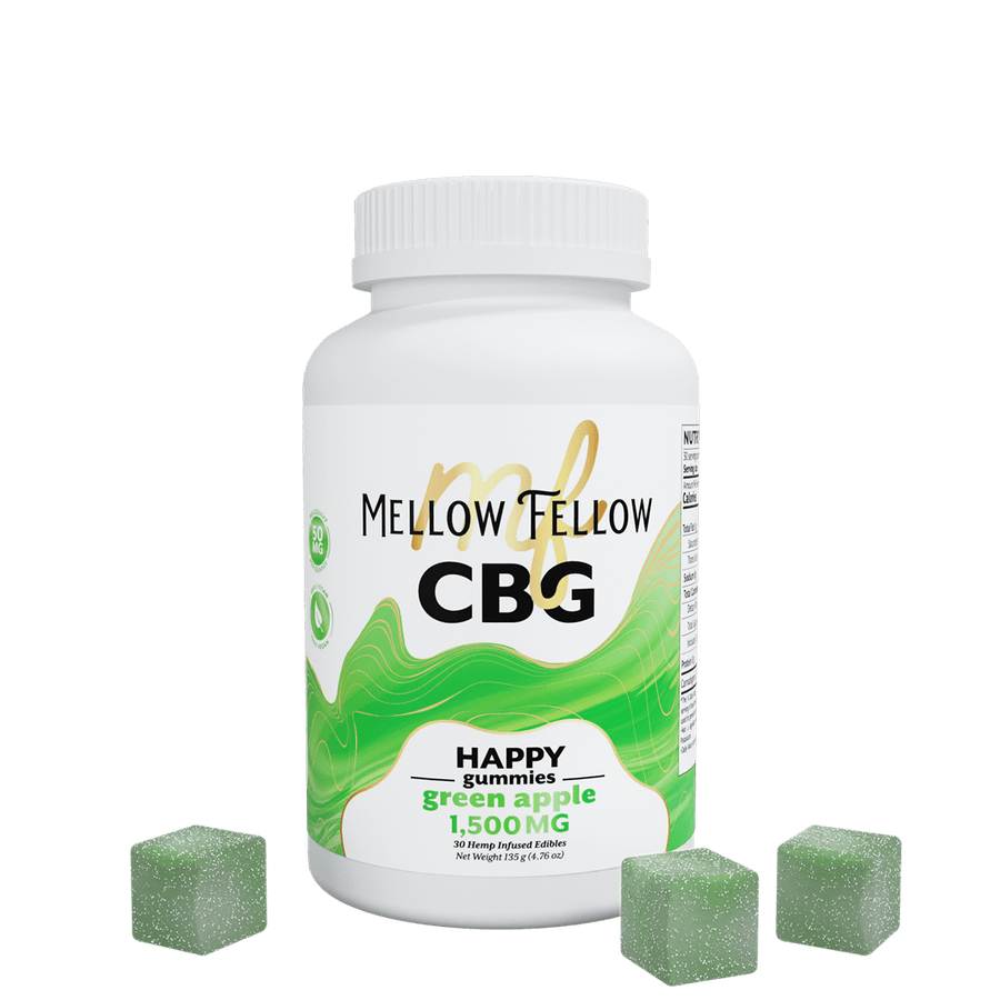 Mellow Fellow - 50mg Isolate Gummies — CBG - Green Apple 30ct