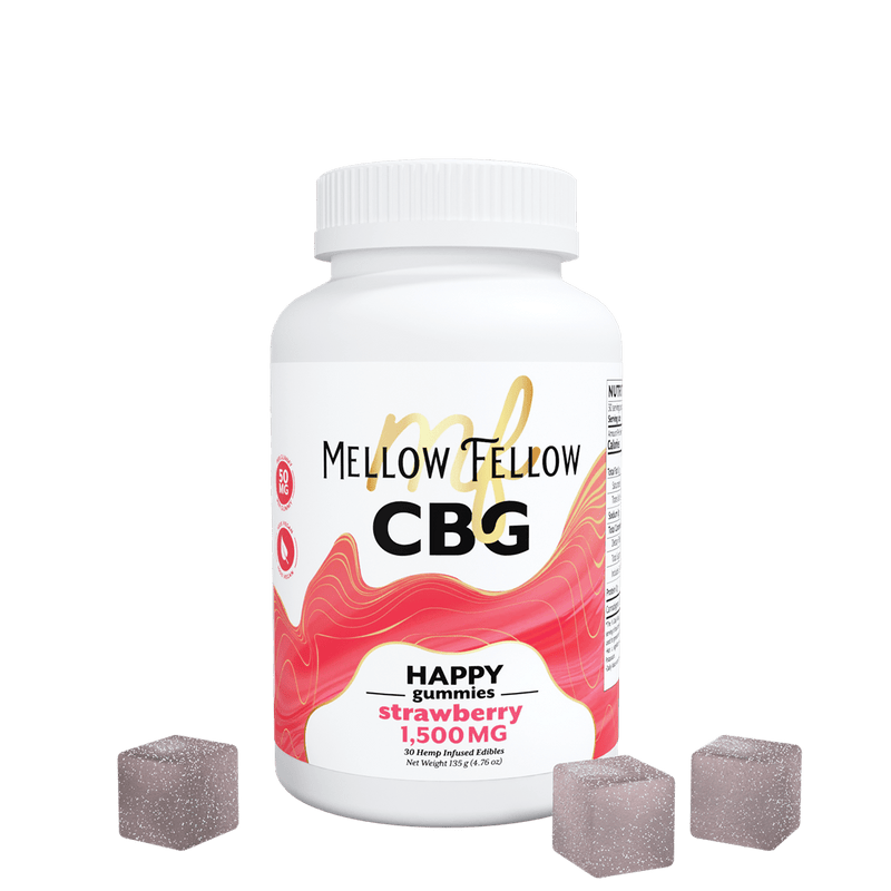 Mellow Fellow - 50mg Isolate Gummies — CBG - Strawberry 30ct