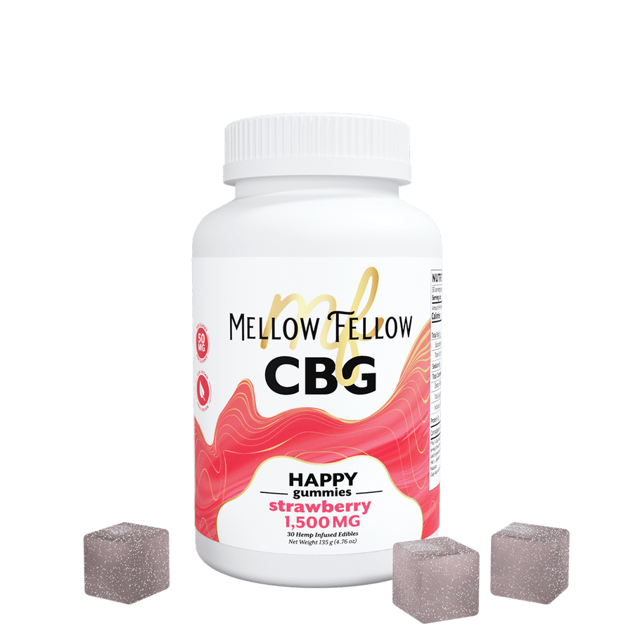 Mellow Fellow - 50mg Isolate Gummies — CBG - Strawberry 30ct