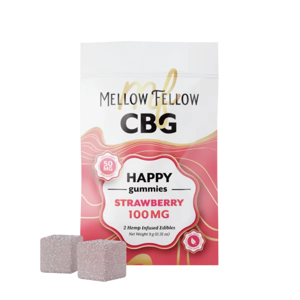 Mellow Fellow - 50mg Isolate Gummies — CBG Strawberry 2ct