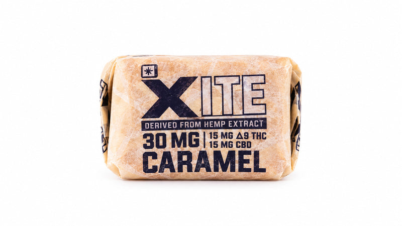 Xite - 15mg D9: 15mg CBD Minis — Butter Cream Caramel 1ct — package on white