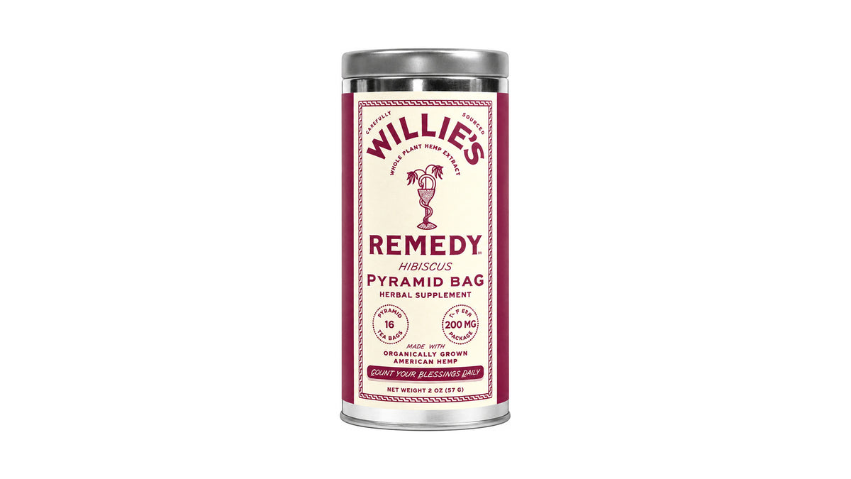Willie's Remedy - 200mg CBD Tea Bags · Hibiscus — on white