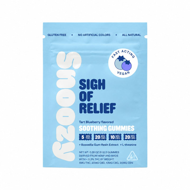 Snoozy - D9:CBD Mood Gummies / Sigh of Relief / 2ct — approved package photo