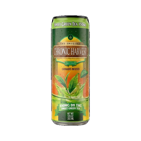 Chronic Harvest - 150mg D9 Tea — Sweet Green — approved package on white