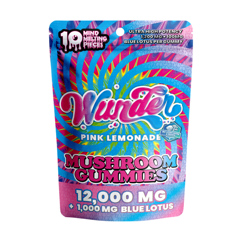 Wunder - High Potency Mushroom Gummies 10ct / Mushroom + Blue Lotus - 12,000mg — approved manufacturer package photo