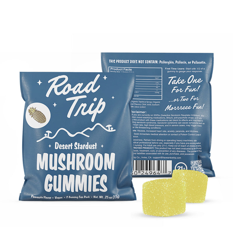 Road Trip Desert Stardust Mushroom Gummies — Pineapple 2ct pouch