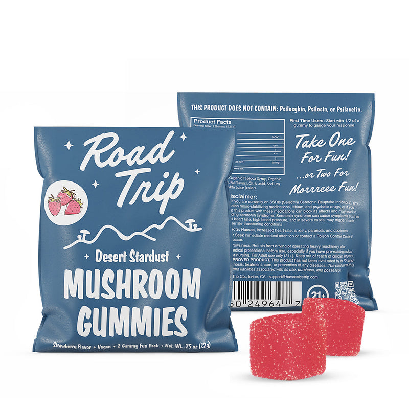 Road Trip Desert Stardust Mushroom Gummies — Strawberry 2ct pouch
