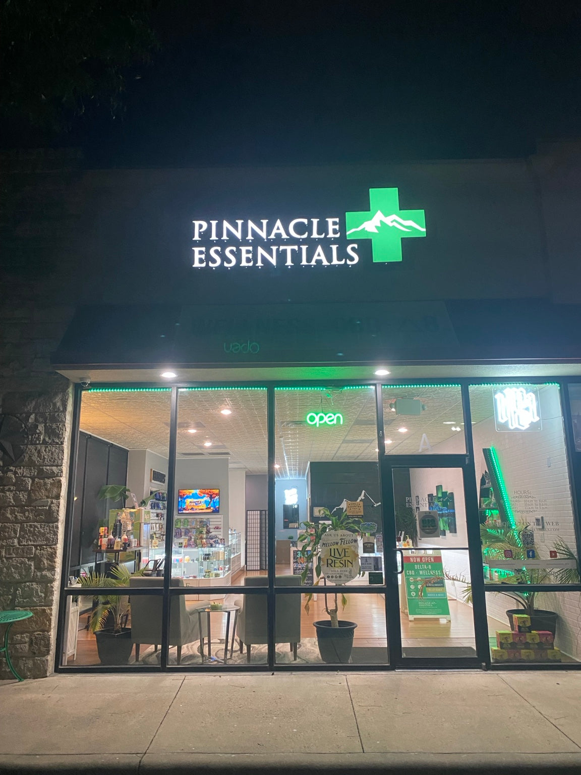 Pinnacle Essentials illuminated store entrance
