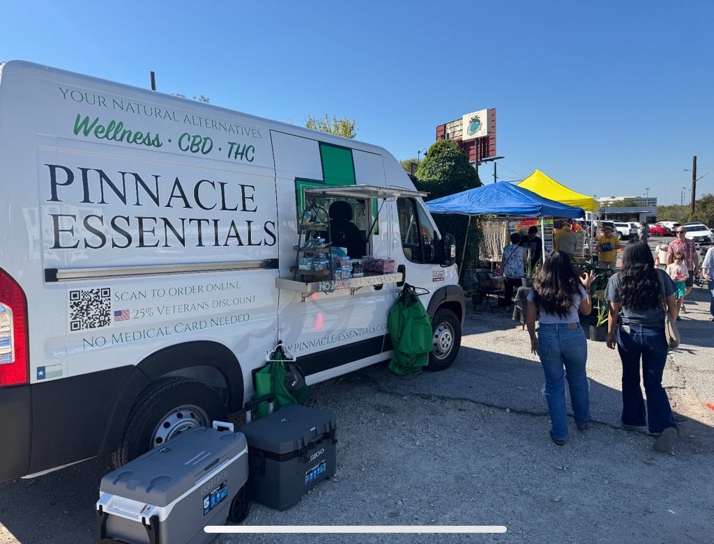 Pinnacle Essentials mobile van serving visitors at an event